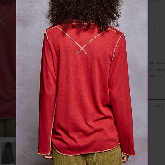 POL “ Maria 2 “ POL Round Neck Long Sleeve Top with Contrast Stitch 25 - Picture 5 of 5